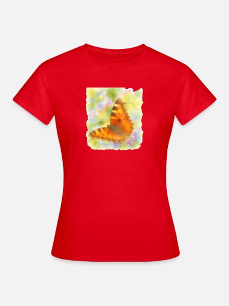 Schmetterling im Aquarellstil Kunstmotiv - Frauen T-Shirt - Rot