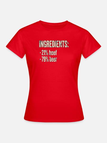 Bier Und Fleisch - Frauen T-Shirt - Rot