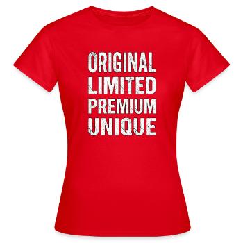 Original Limited Premium Unique - T-shirt Femme - rouge - Devant - AI Model Female 172 dark (172cm)