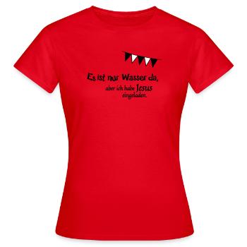 Jesus eingeladen - Frauen T-Shirt - Rot - Vorne - AI Model Female 172 dark (172cm)