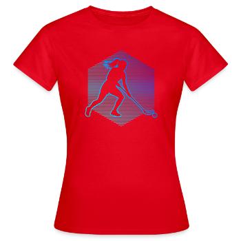 Innebandy Gift Idea for a Floorball Player - Women's T-Shirt - red - Front - AI Model Female 172 dark (172cm)