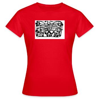 Versteckte Blicke - Frauen T-Shirt - Rot - Vorne - AI Model Female 172 dark (172cm)
