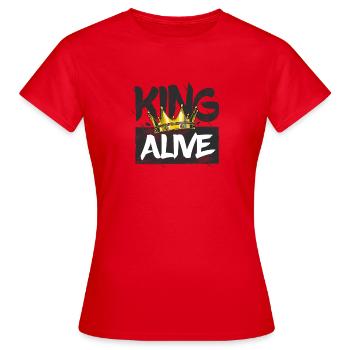 King Alive Krone Grunge Design - Frauen T-Shirt - Rot - Vorne - AI Model Female 172 dark (172cm)