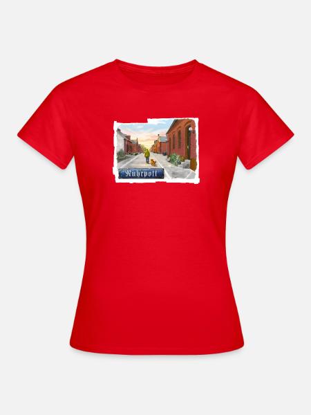 Zechensiedlung im Ruhrpott - Frauen T-Shirt - Rot