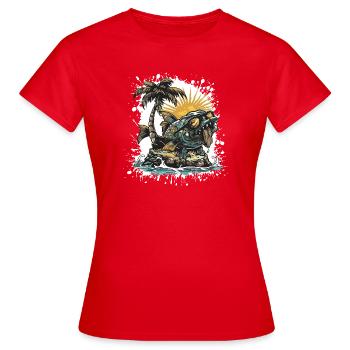Vacances d’été du poisson piranha - T-shirt Femme - rouge - Devant - AI Model Female 172 dark (172cm)