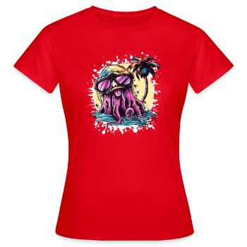 Vacances d’été des méduses - T-shirt Femme - rouge - Devant - AI Model Female 172 dark (172cm)