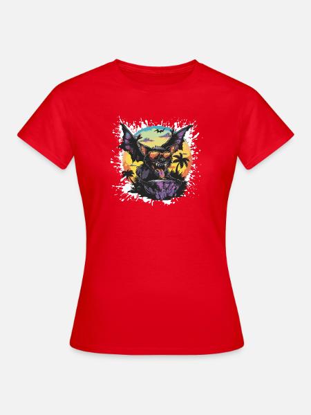 Fledermaus Sommer Urlaub - Frauen T-Shirt - Rot