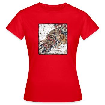 Tatouages japonais Mur rétro - T-shirt Femme - rouge - Devant - AI Model Female 172 dark (172cm)