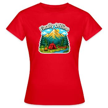 Happy offline - Women's T-Shirt - red - Front - AI Model Female 172 dark (172cm)