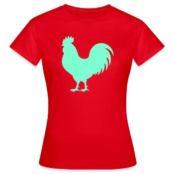 Rooster - Women's T-Shirt - red - Front - AI Model Female 172 dark (172cm)