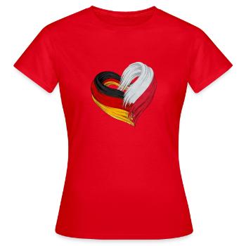 Cœur de l’Allemagne et de la Pologne - T-shirt Femme - rouge - Devant - AI Model Female 172 dark (172cm)