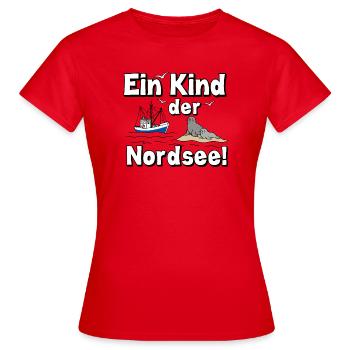 Ein Kind der Nordsee Robben - Frauen T-Shirt - Rot - Vorne - AI Model Female 172 dark (172cm)