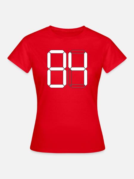 NUMMER 84 Vierundachtzig Geschenk Digital - Frauen T-Shirt - Rot