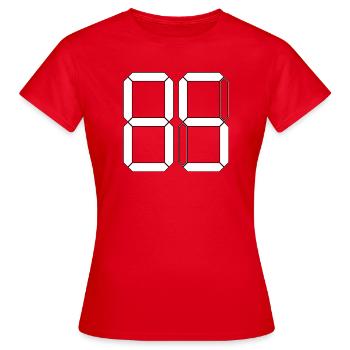 NUMÉRO 85 Quatre-vingt-cinq Cadeaux Numériques - T-shirt Femme - rouge - Devant - AI Model Female 172 dark (172cm)