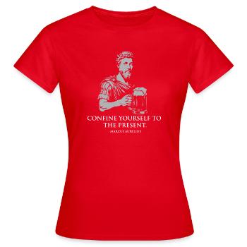 Focus présent Marc Aurèle - T-shirt Femme - rouge - Devant - AI Model Female 172 dark (172cm)