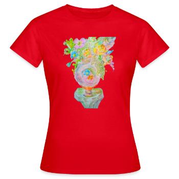 Flower vase - Women's T-Shirt - red - Front - AI Model Female 172 dark (172cm)