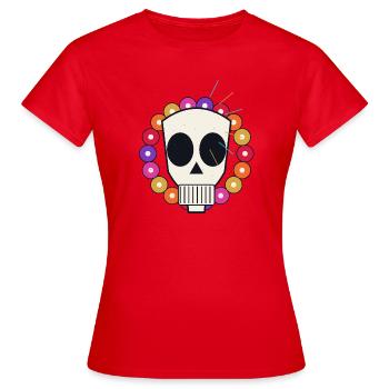 Crâne coloré collier boules - T-shirt Femme - rouge - Devant - AI Model Female 172 dark (172cm)