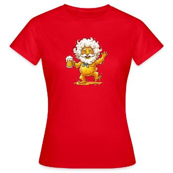 Biermann – Héros coloré et buveur - T-shirt Femme - rouge - Devant - AI Model Female 172 dark (172cm)