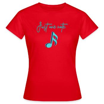 Musical notes. - Women's T-Shirt - red - Front - AI Model Female 172 dark (172cm)