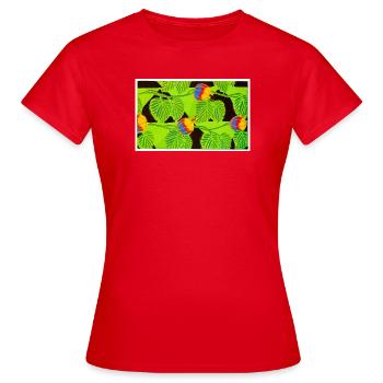 Oiseaux tropicaux et fruits - T-shirt Femme - rouge - Devant - AI Model Female 172 dark (172cm)