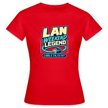 Esports Gamer LAN Weekend Legend, Cable In GG Out - Women's T-Shirt - red - Front - AI Model Female 172 dark (172cm)