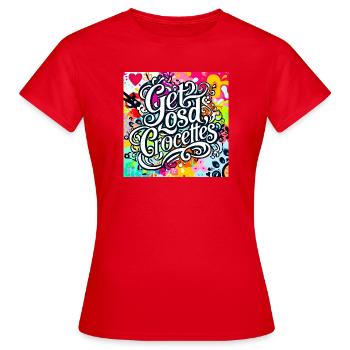 Gute Lebensmittel Graffiti - Frauen T-Shirt - Rot - Vorne - AI Model Female 172 dark (172cm)