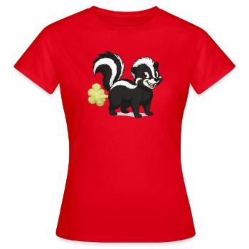 Dessin animé de moufette qui souffle - T-shirt Femme - rouge - Devant - AI Model Female 172 dark (172cm)