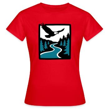 Eagle River Forest Graphic - Women's T-Shirt - red - Front - AI Model Female 172 dark (172cm)