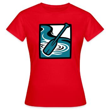 Icône de l’eau de la rivière Paddle - T-shirt Femme - rouge - Devant - AI Model Female 172 dark (172cm)