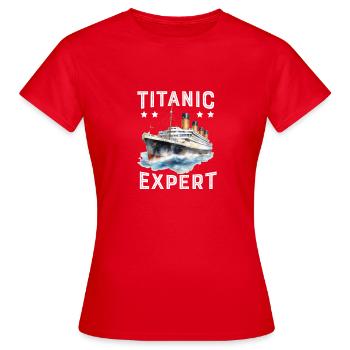 Titanic Expert White Starline RMS Titanic Boys - T-shirt Femme - rouge - Devant - AI Model Female 172 dark (172cm)