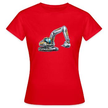 Digger Chrome Excavator Excavator Futuristic Excavator - Women's T-Shirt - red - Front - AI Model Female 172 dark (172cm)
