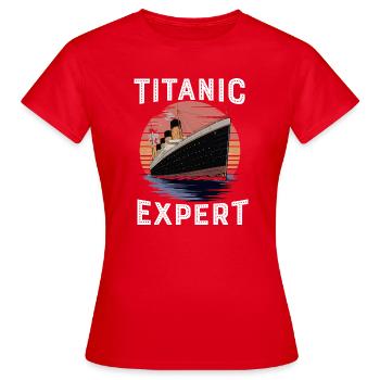 Titanic Expert White Starline RMS Titanic Boys - T-shirt Femme - rouge - Devant - AI Model Female 172 dark (172cm)