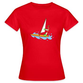 Funny chili sailing - Women's T-Shirt - red - Front - AI Model Female 172 dark (172cm)