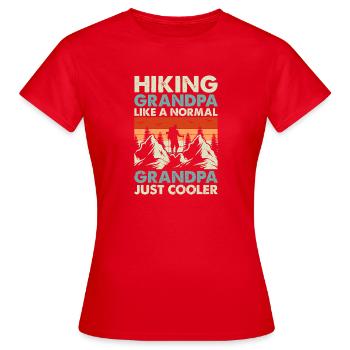 Randonner grand-père comme un grand-père normal, juste plus cool - T-shirt Femme - rouge - Devant - AI Model Female 172 dark (172cm)