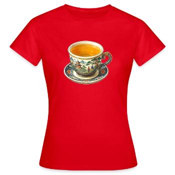 Tea in a Chinese cup - Women's T-Shirt - red - Front - AI Model Female 172 dark (172cm)
