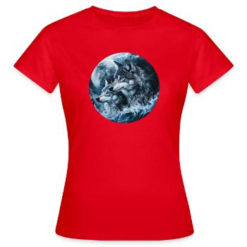 Moon wolves in the river of night - Women's T-Shirt - red - Front - AI Model Female 172 dark (172cm)
