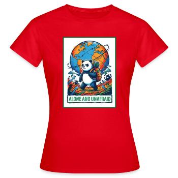 Seul et sans peur - T-shirt Femme - rouge - Devant - AI Model Female 172 dark (172cm)