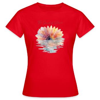 Sunflower Watercolor Silence - Women's T-Shirt - red - Front - AI Model Female 172 dark (172cm)