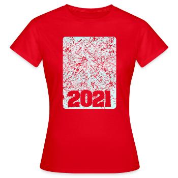 Zahl 2021 - Frauen T-Shirt - Rot - Vorne - AI Model Female 172 dark (172cm)