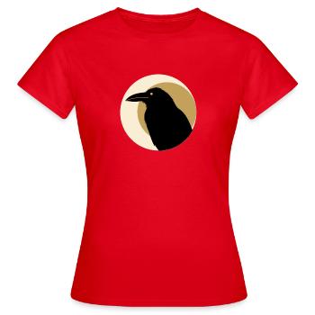 Raven Moon Streetwear Symbol Dark Raven - Women's T-Shirt - red - Front - AI Model Female 172 dark (172cm)