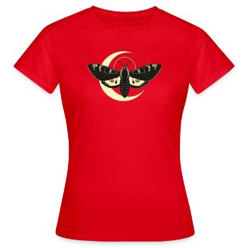 Graphique de streetwear du symbole de la lune de nuit sombre - T-shirt Femme - rouge - Devant - AI Model Female 172 dark (172cm)