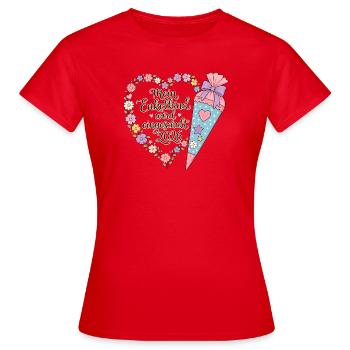 Enkelkind Einschulung 2026 - Frauen T-Shirt - Rot - Vorne - AI Model Female 172 dark (172cm)