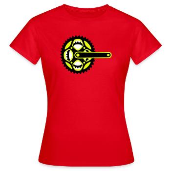 Icône de plateau de vélo - T-shirt Femme - rouge - Devant - AI Model Female 172 dark (172cm)