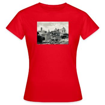 Rome sépia : Colisée et place - T-shirt Femme - rouge - Devant - AI Model Female 172 dark (172cm)
