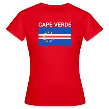 Cape Verde Flag Country Map - Women's T-Shirt - red - Front - AI Model Female 172 dark (172cm)