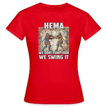 HEMA, Middle Ages & Knights' Tournaments HEMA Gift - Women's T-Shirt - red - Front - AI Model Female 172 dark (172cm)