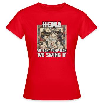 HEMA Champion Medieval Armour and Combat - Women's T-Shirt - red - Front - AI Model Female 172 dark (172cm)