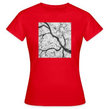 Graphique des branches en arbre monochrome - T-shirt Femme - rouge - Devant - AI Model Female 172 dark (172cm)