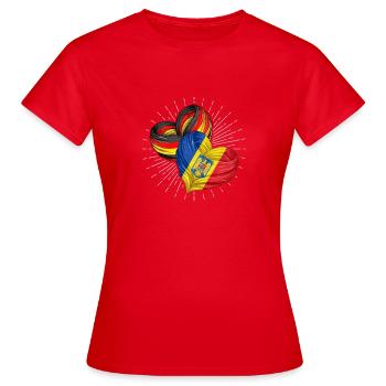 Friendship between Germany and Romania - Women's T-Shirt - red - Front - AI Model Female 172 dark (172cm)