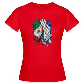 Proud of the flags of Mexico and El Salvador - Women's T-Shirt - red - Front - AI Model Female 172 dark (172cm)